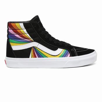 Vans Refract Sk8-Hi Reissue - Miesten Korkeavartiset tennarit - Mustat/Valkoinen/Monivärinen